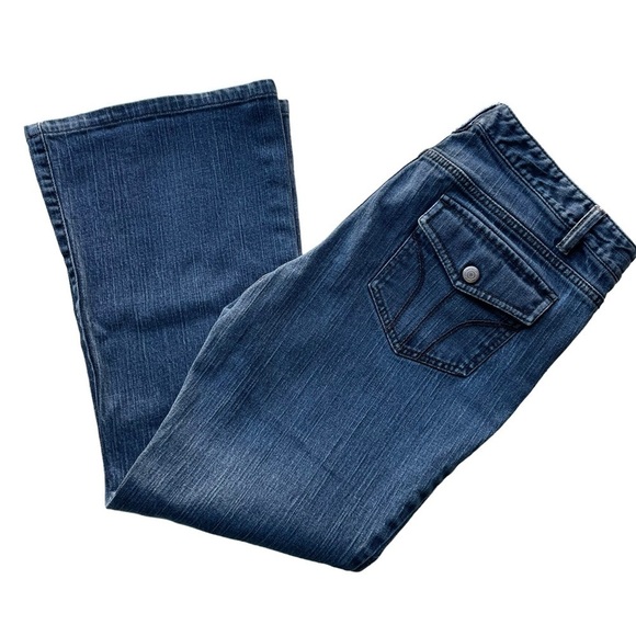 Ann Taylor LOFT Denim Flare Jeans Blue Size 12 Mid rise 27.5L inseam - Picture 8 of 9